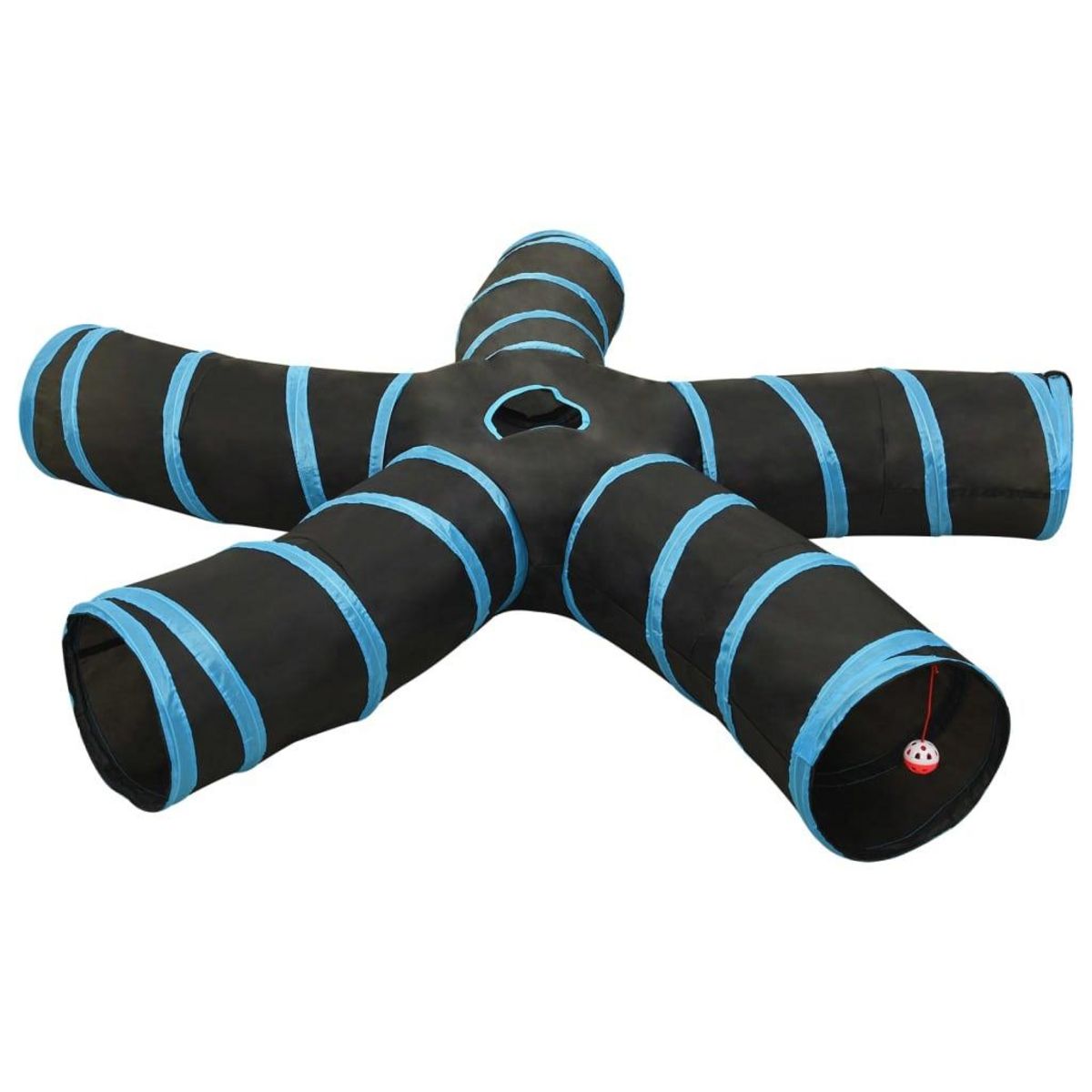 VIDAXL Tunnel pour chats a 5 voies Noir et bleu 25 cm Polyester