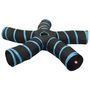 Voir la diapositive 3 : VIDAXL Tunnel pour chats a 5 voies Noir et bleu 25 cm Polyester
