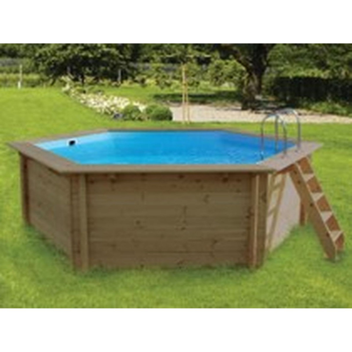 WATERCLIP Piscine bois rainurée languette hexagonal 4.10x1.17