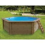 WATERCLIP Piscine bois rainurée languette hexagonal 4.10x1.17