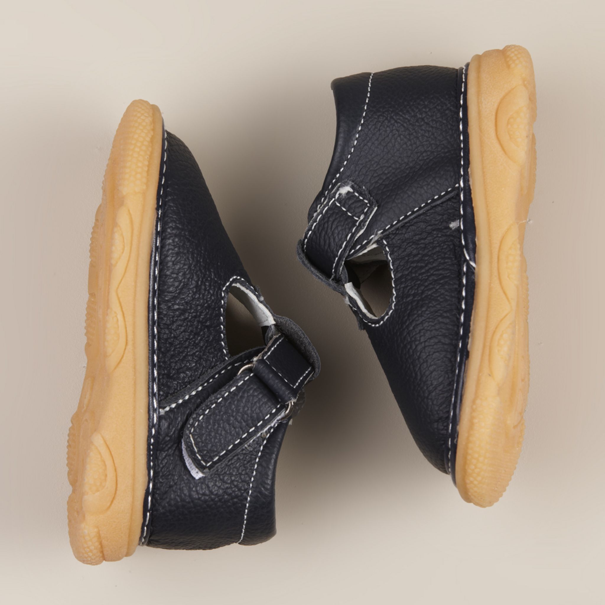 Pediconfort Babies cuir et textile à scratch marine - Chaussures