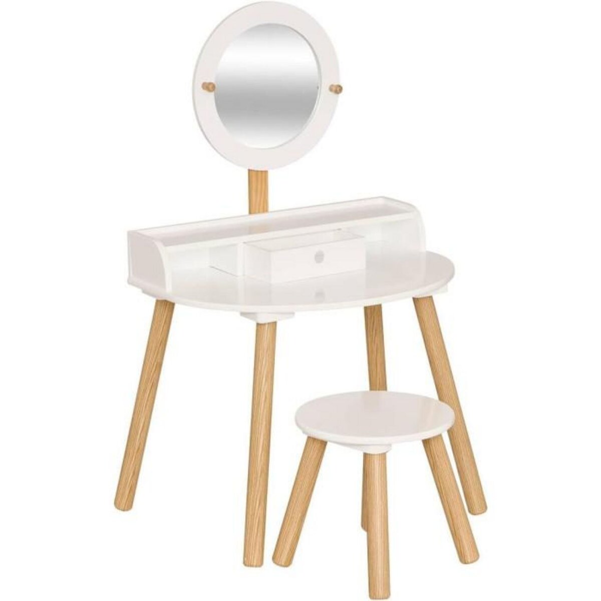 Atmosphera Kids Coiffeuse Enfant Avec Tabouret  Nomade  89cm Blanc