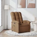 VIDAXL Fauteuil de massage inclinable Marron Tissu