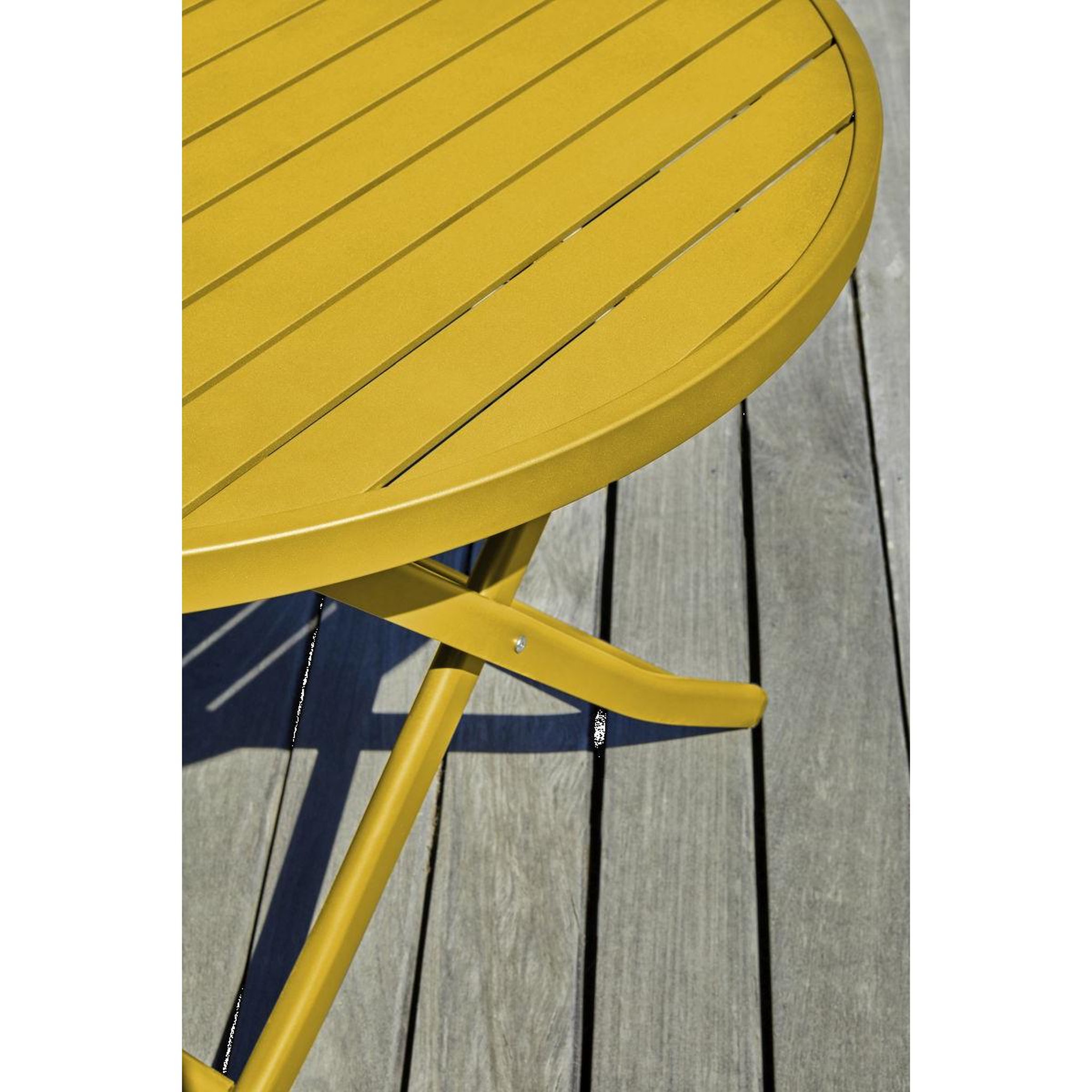 Voir la diapositive 2 : Paris Prix Ensemble table de jardin pliante & 4 chaises  marius  110cm moutarde