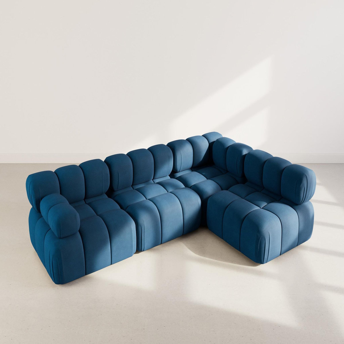 LISA DESIGN Ruby - canapé modulable d'angle droit 5 places en velours texturé