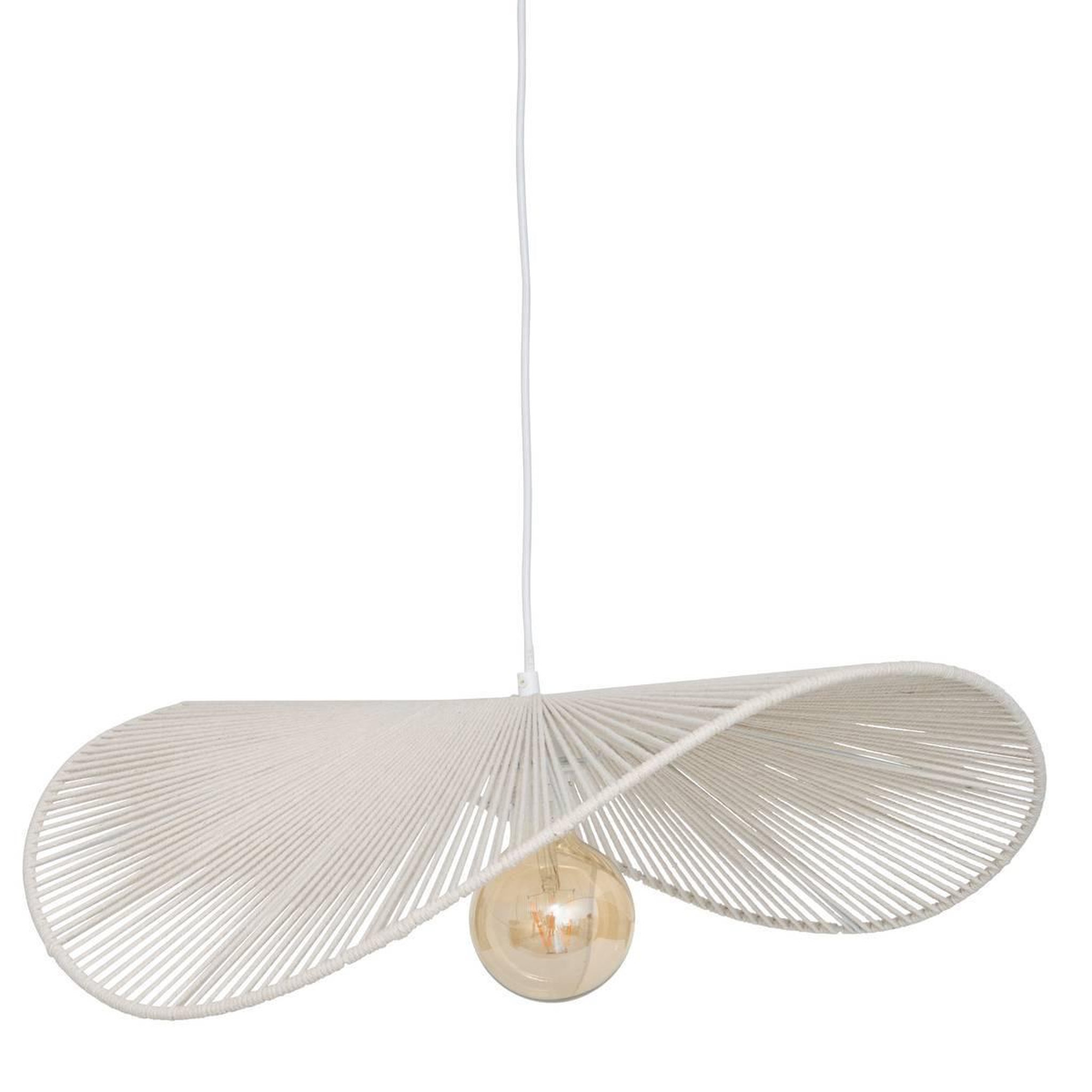 ATMOSPHERA Lampe suspension en coton  adélia  58cm blanc