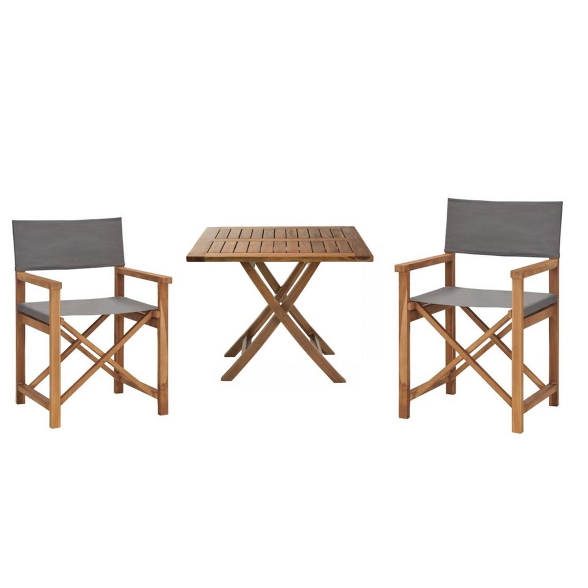 GIvex Salon de jardin pliant - 2 places - Bois - BRINDISI