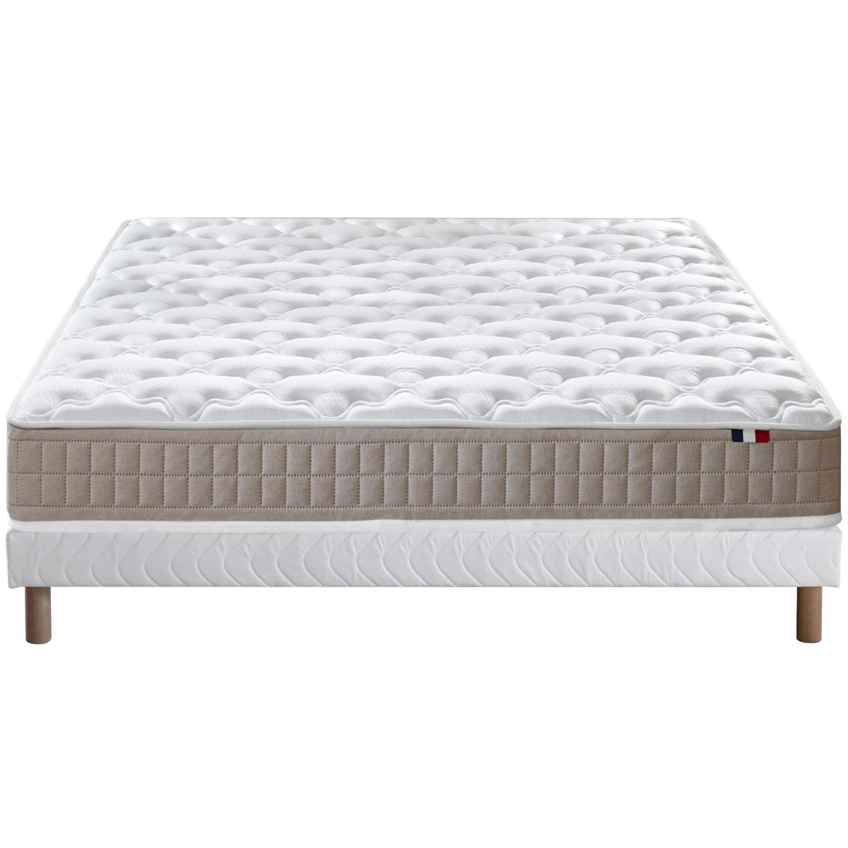 IDLITERIE Ensemble matelas 100% latex 3 zones PURE avec sommier - confort français