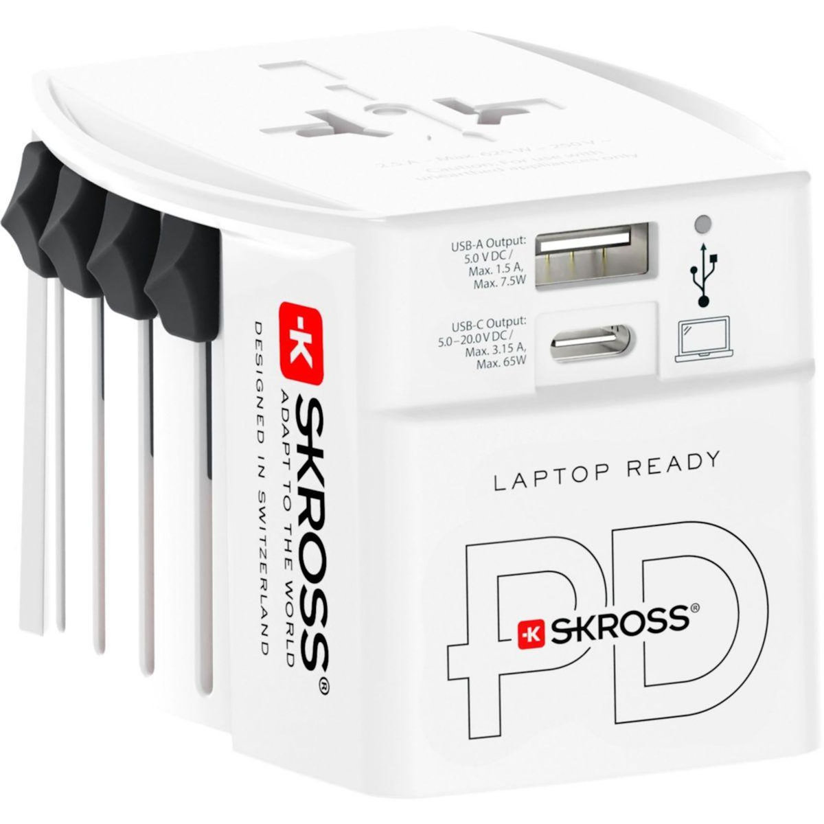 Skross Adaptateur de voyage 65W + Chargeur rapide + cable