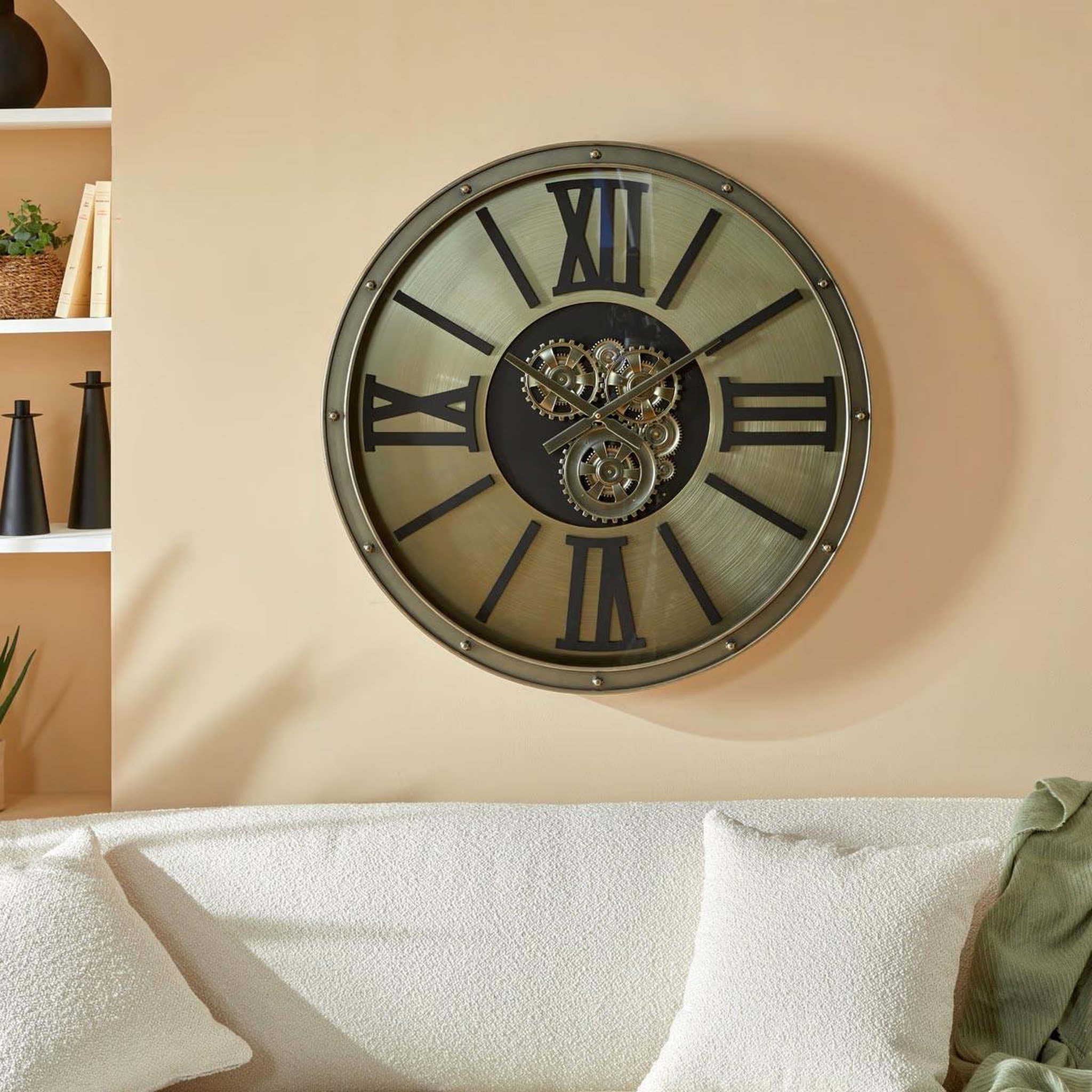 Voir la diapositive 5 : ATMOSPHERA Horloge murale mécanisme  parker  80cm argent