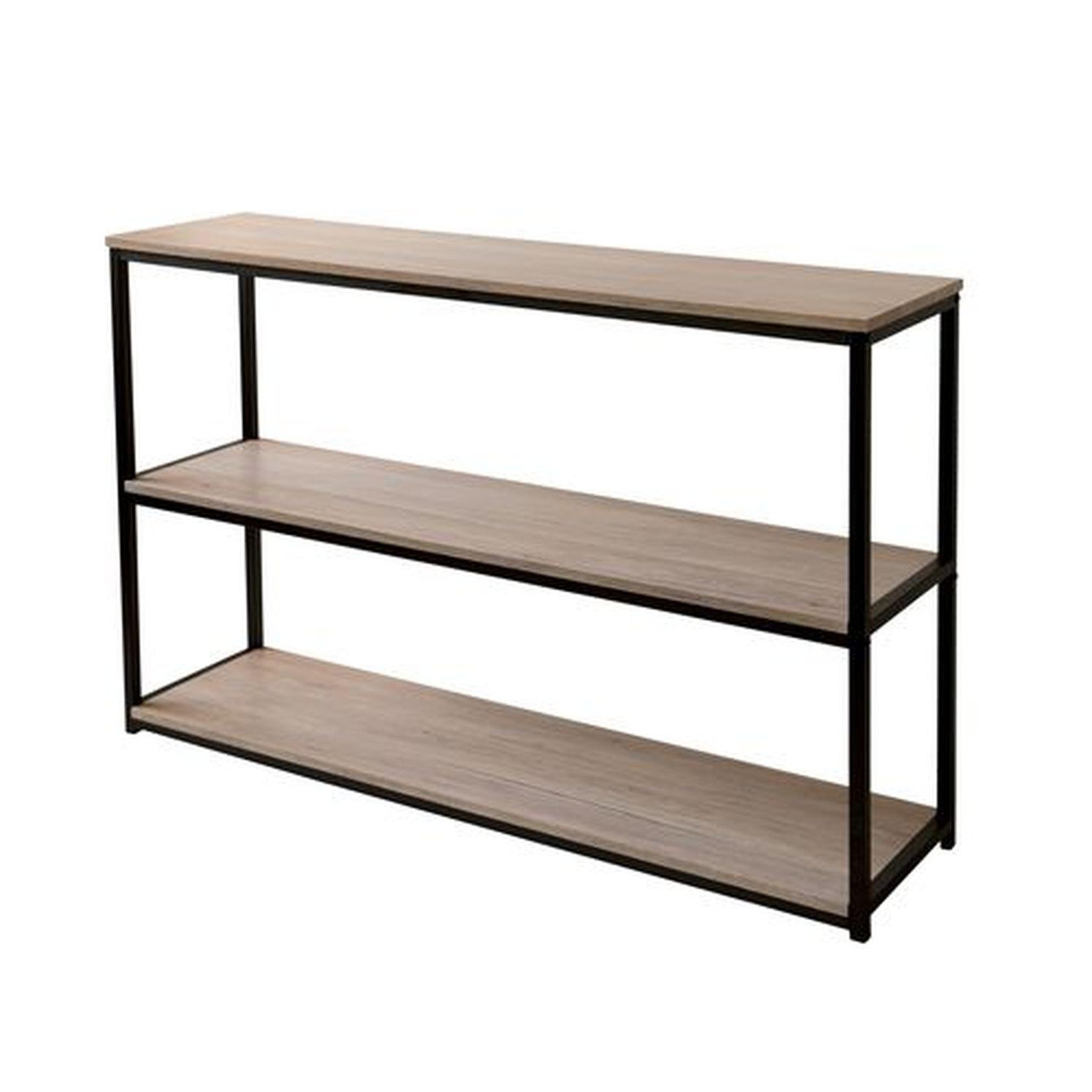 DIVERS Etagère bibliothèque 3 niveaux design industriel dock - l. 120 x h. 80 cm - noir
