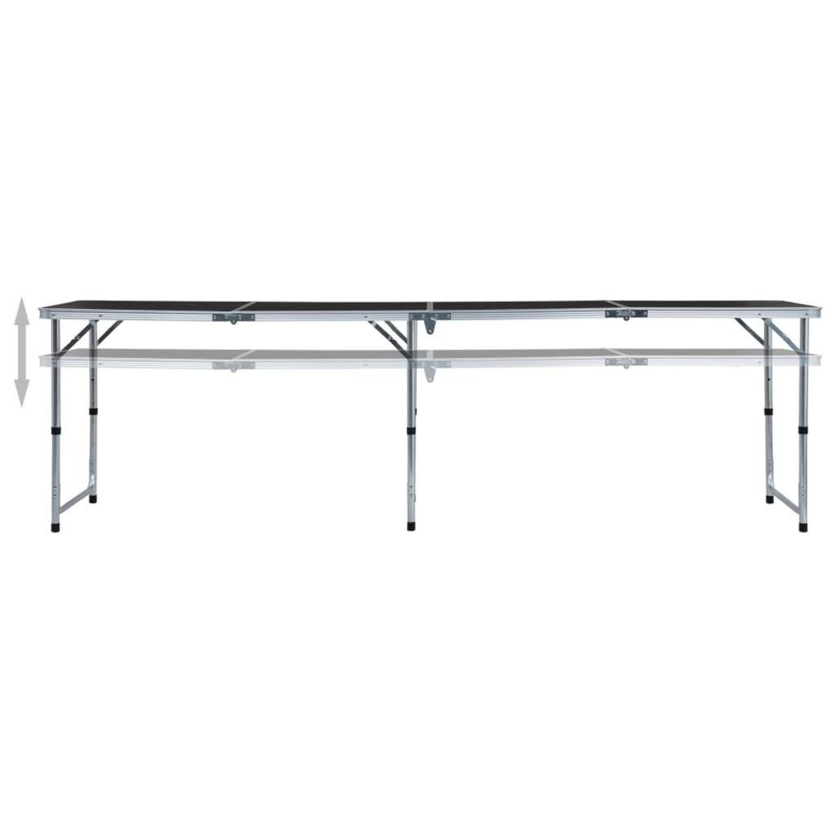 VIDAXL Table pliable de camping Gris Aluminium 240x60 cm