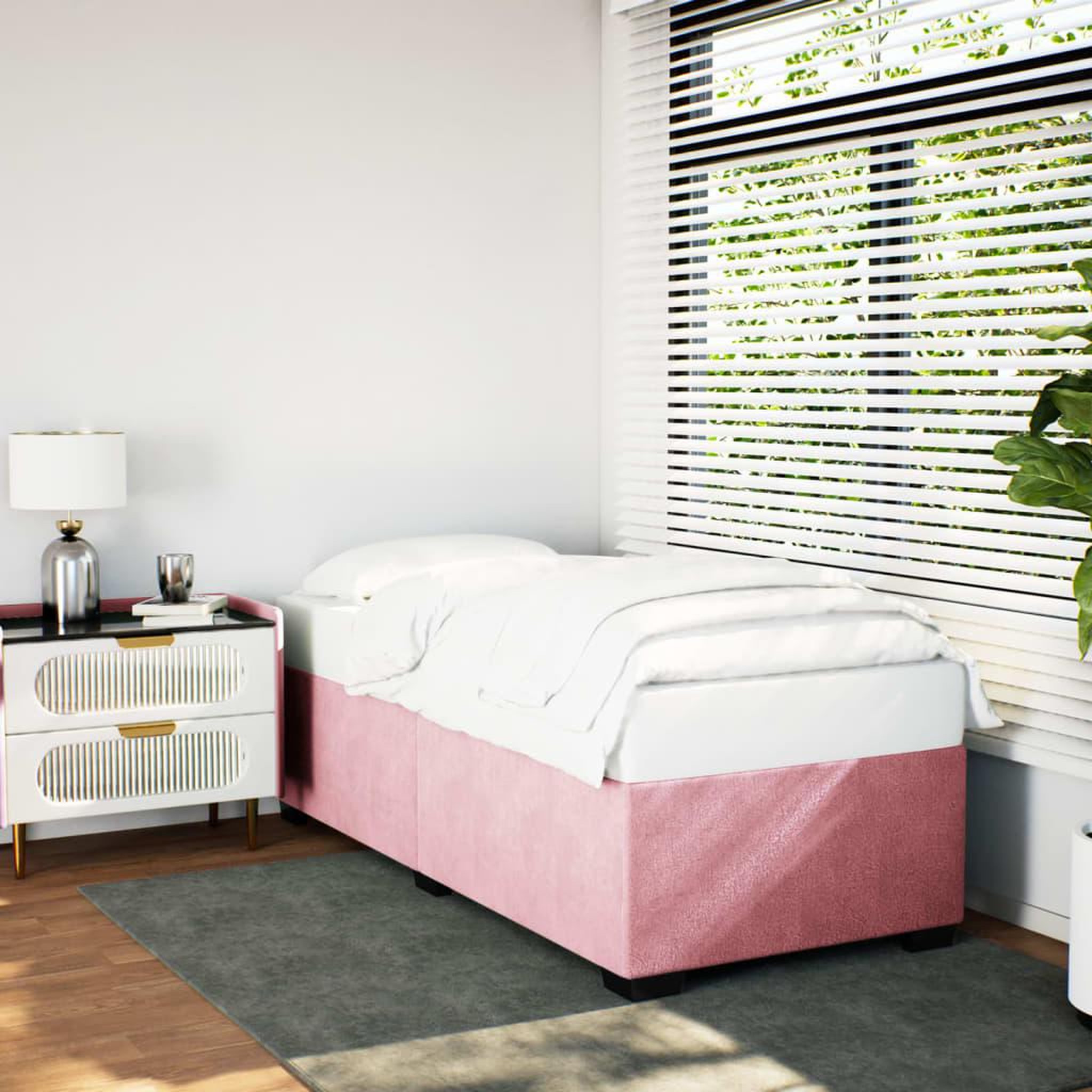 VIDAXL Cadre de lit sans matelas rose 80x200 cm velours