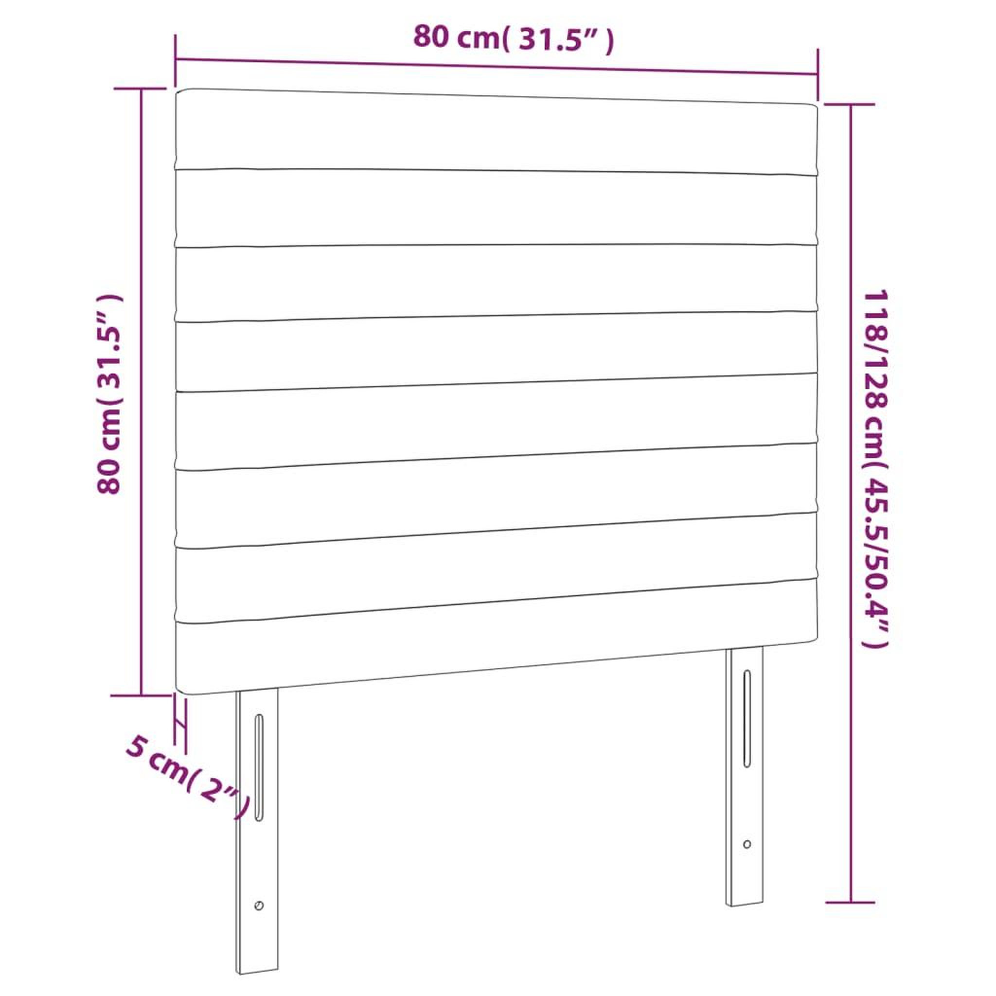 Voir la diapositive 6 : VIDAXL Tete de lit a LED Gris fonce 80x5x118/128 cm Tissu