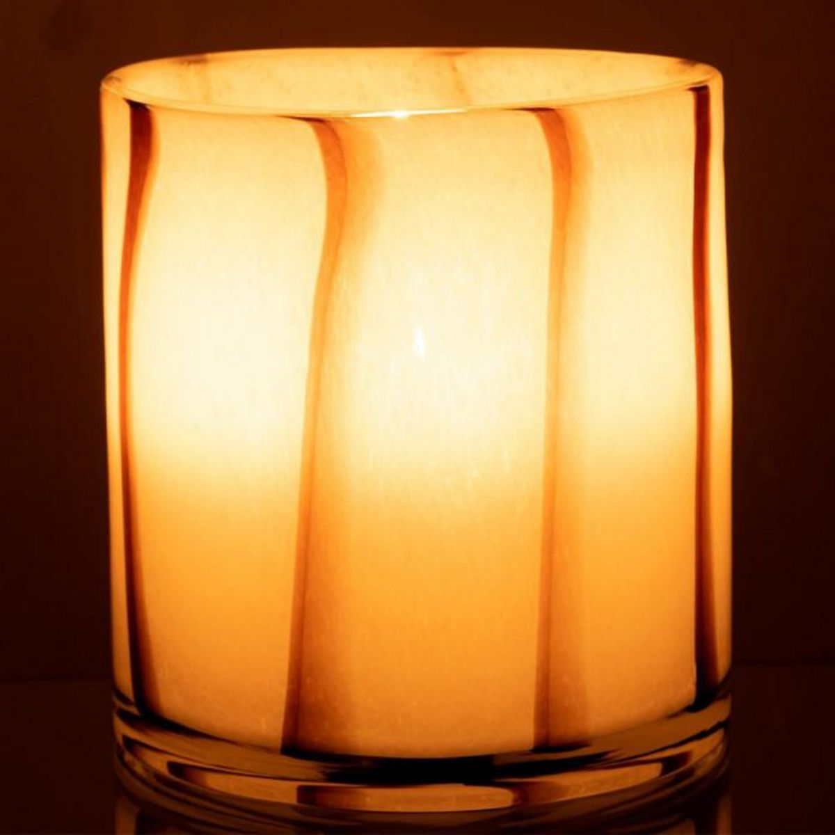 Paris Prix Photophore Design en Verre  Safaria  18cm Blanc