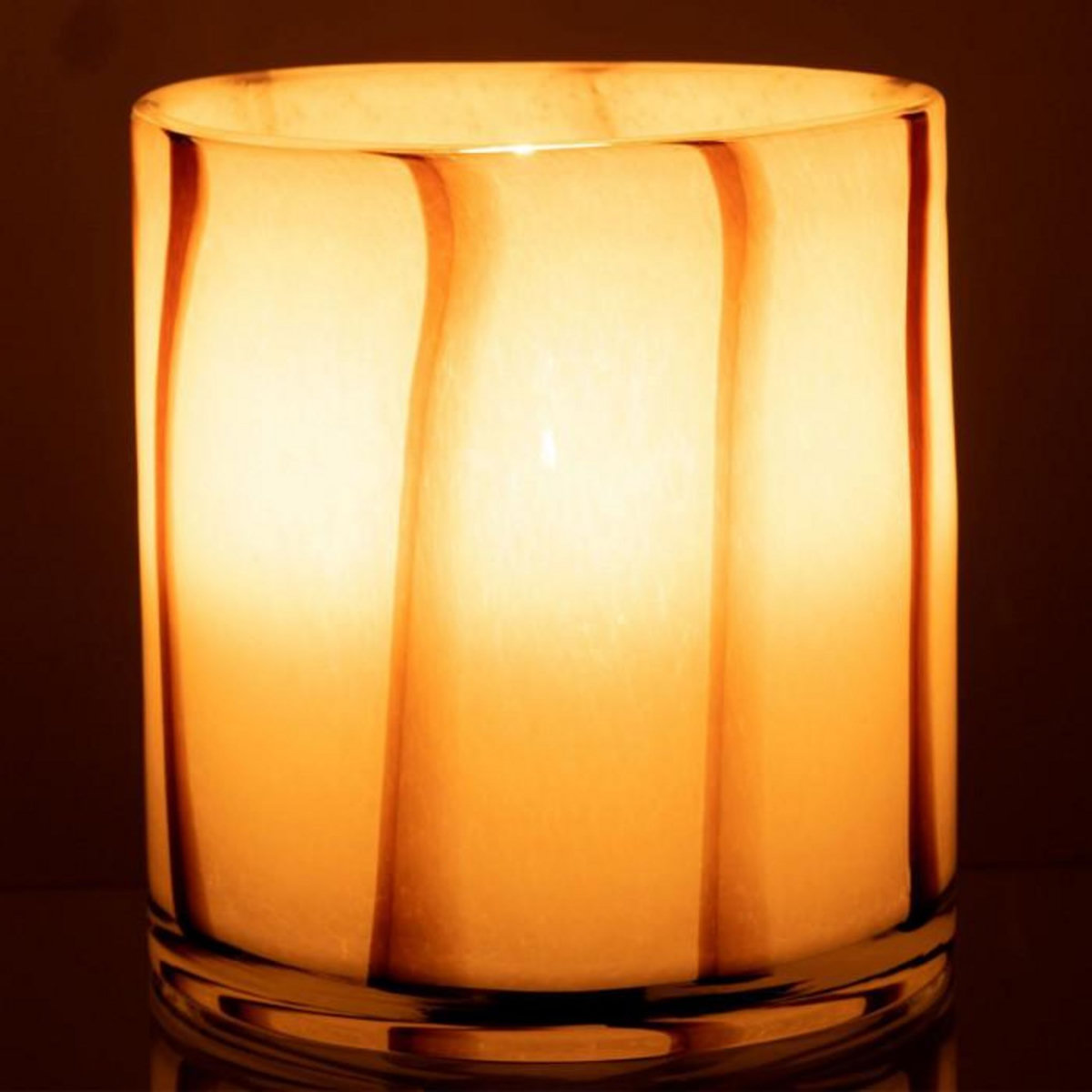 Paris Prix Photophore Design en Verre  Safaria  18cm Blanc