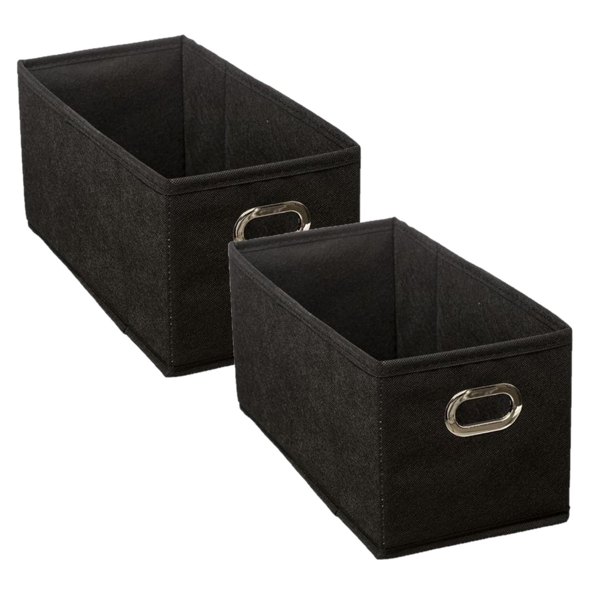 Voir la diapositive 1 : TOILINUX Lot de 2 Boites de rangement en tissu avec poignée