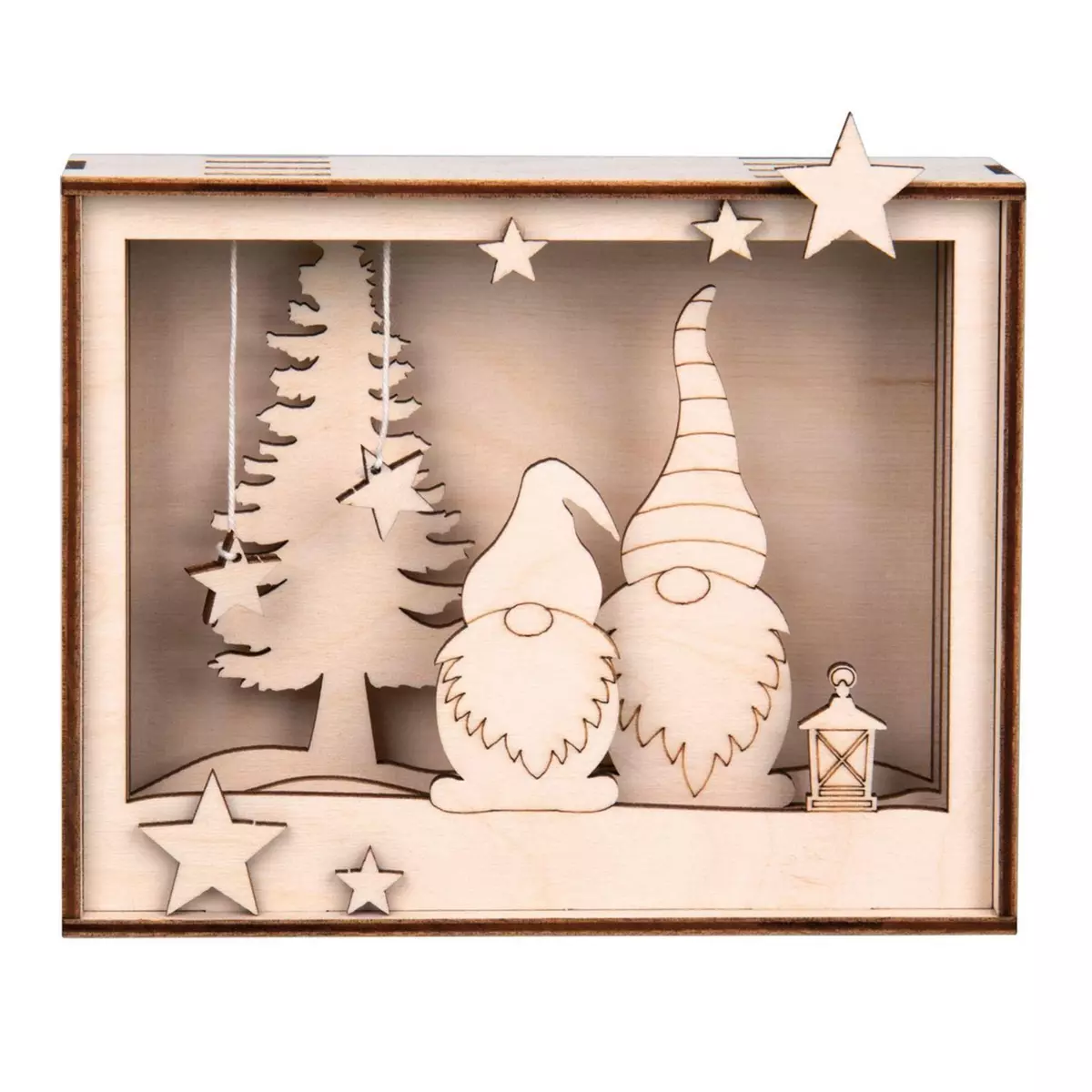 Rayher Cadre lutins du père Noël en bois à décorer