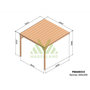 Voir la diapositive 2 : JARDIDECO Pergola adossée en bois Rennes 300 x 300 cm - Maderland