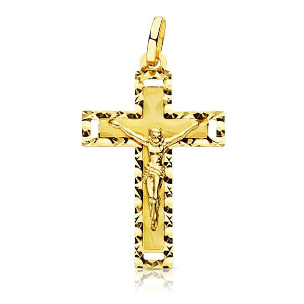 L'ATELIER D'AZUR Pendentif  - Médaille Christ sur la Croix Or 18 Carats 750 Jaune - Chaines Offertes