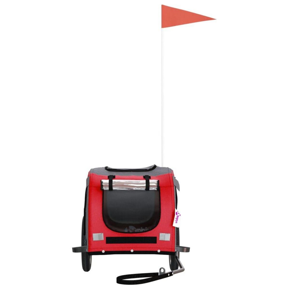 VIDAXL Remorque de velo pour animaux de compagnie rouge et gris