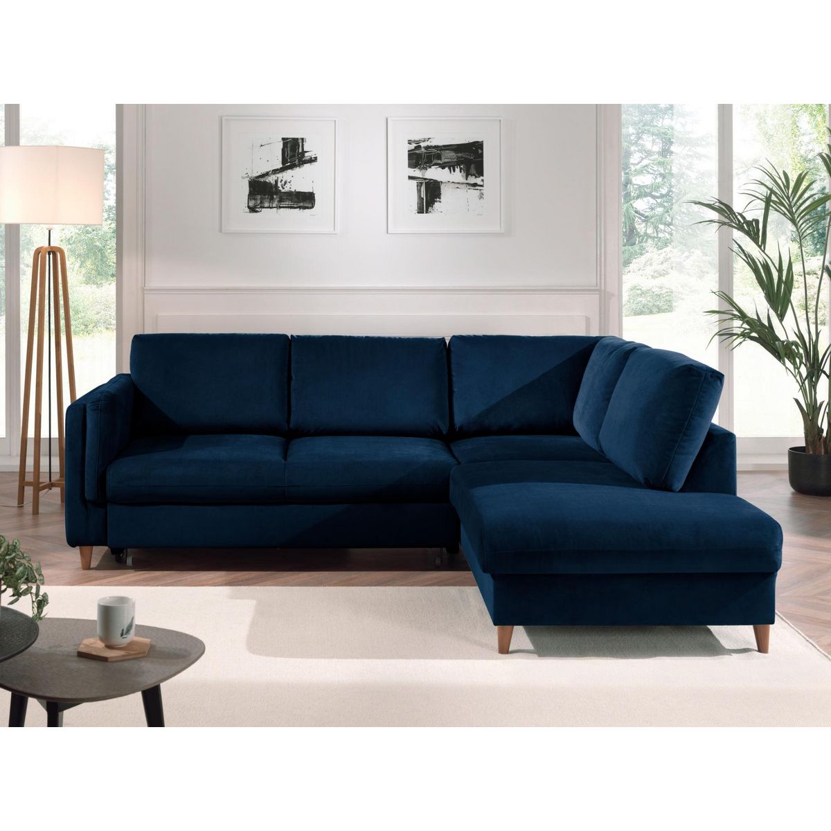 LISA DESIGN Brooke - canapé d'angle droit - convertible - 5 places - en velours