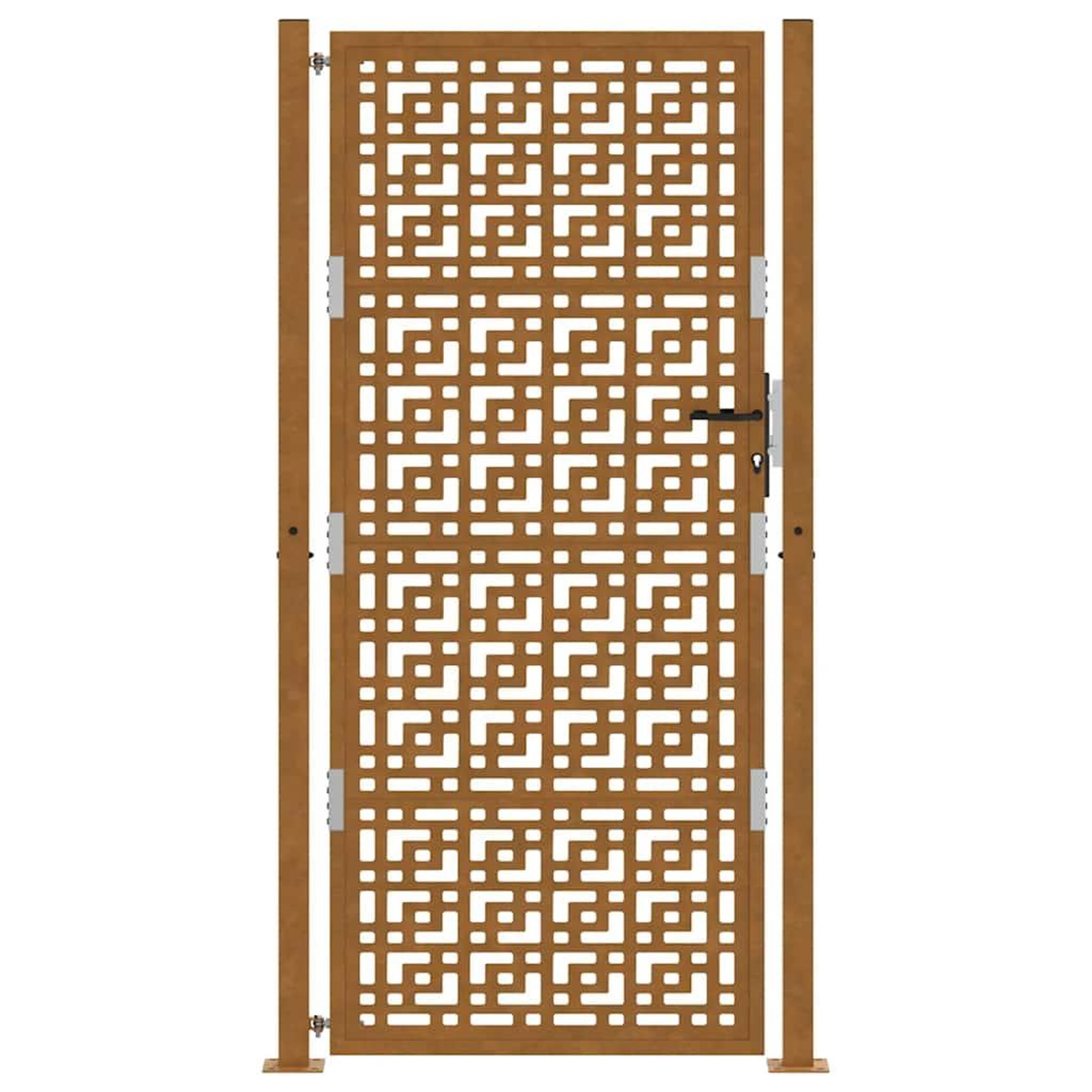 Voir la diapositive 4 : VIDAXL Porte de jardin acier resistant aux intemperies design croise