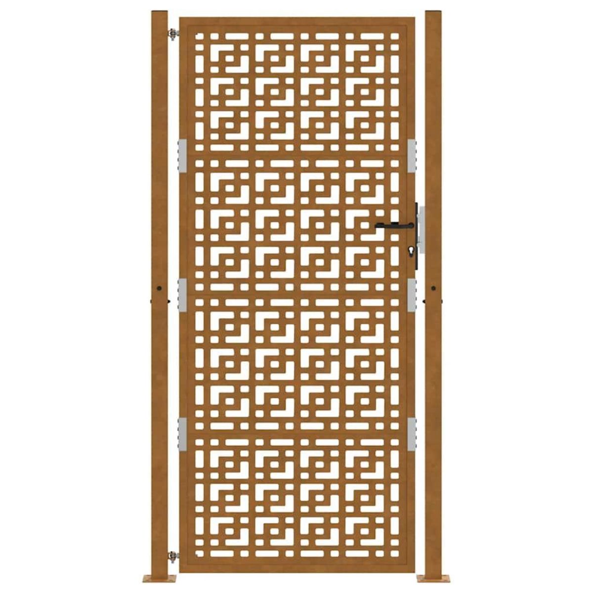 VIDAXL Porte de jardin acier resistant aux intemperies design croise