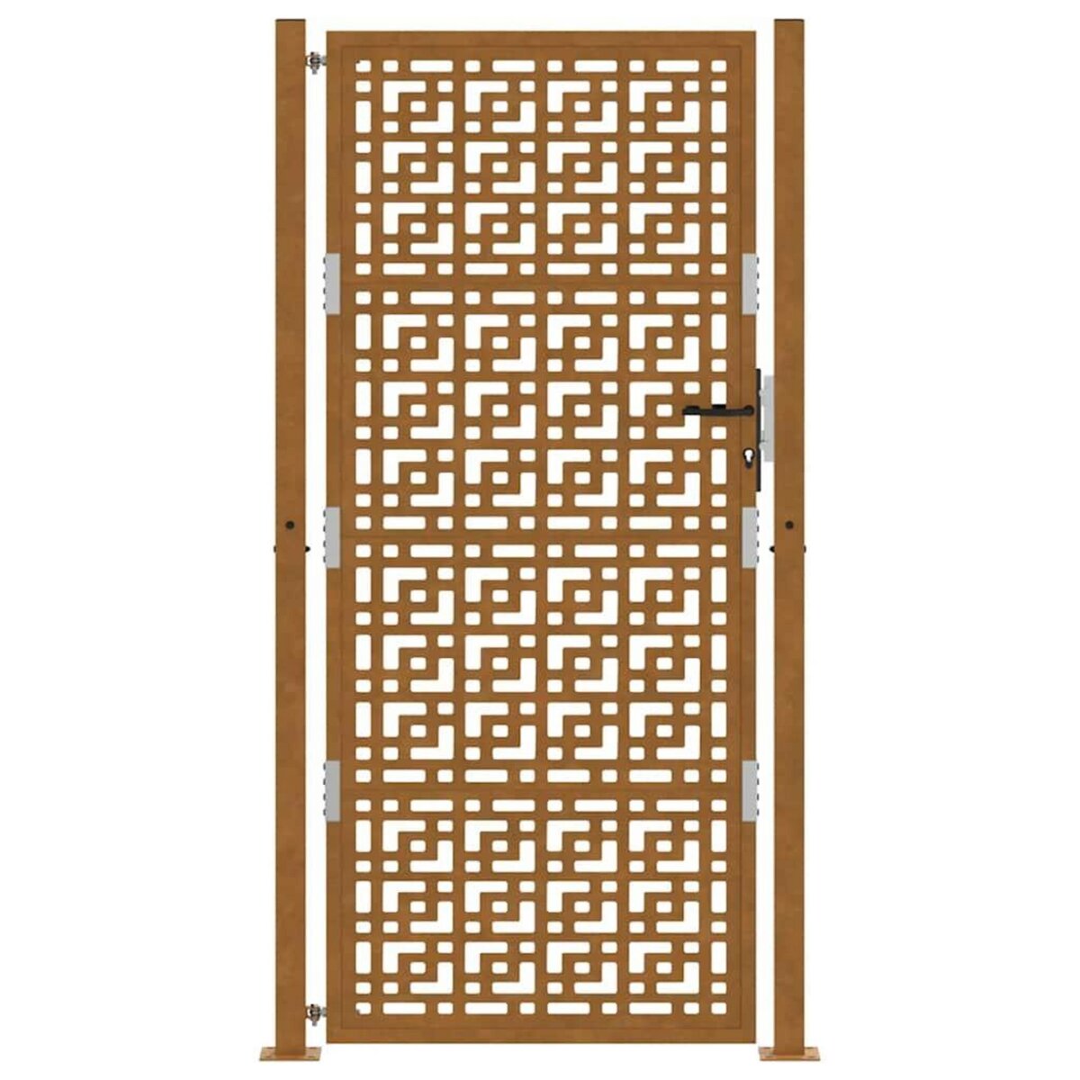 VIDAXL Porte de jardin acier resistant aux intemperies design croise