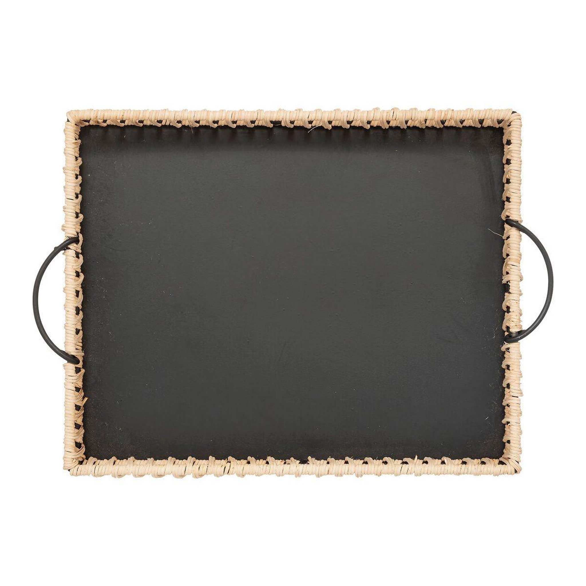 Voir la diapositive 3 : ATMOSPHERA Lot de 2 plateaux déco  cosy  37cm beige & noir