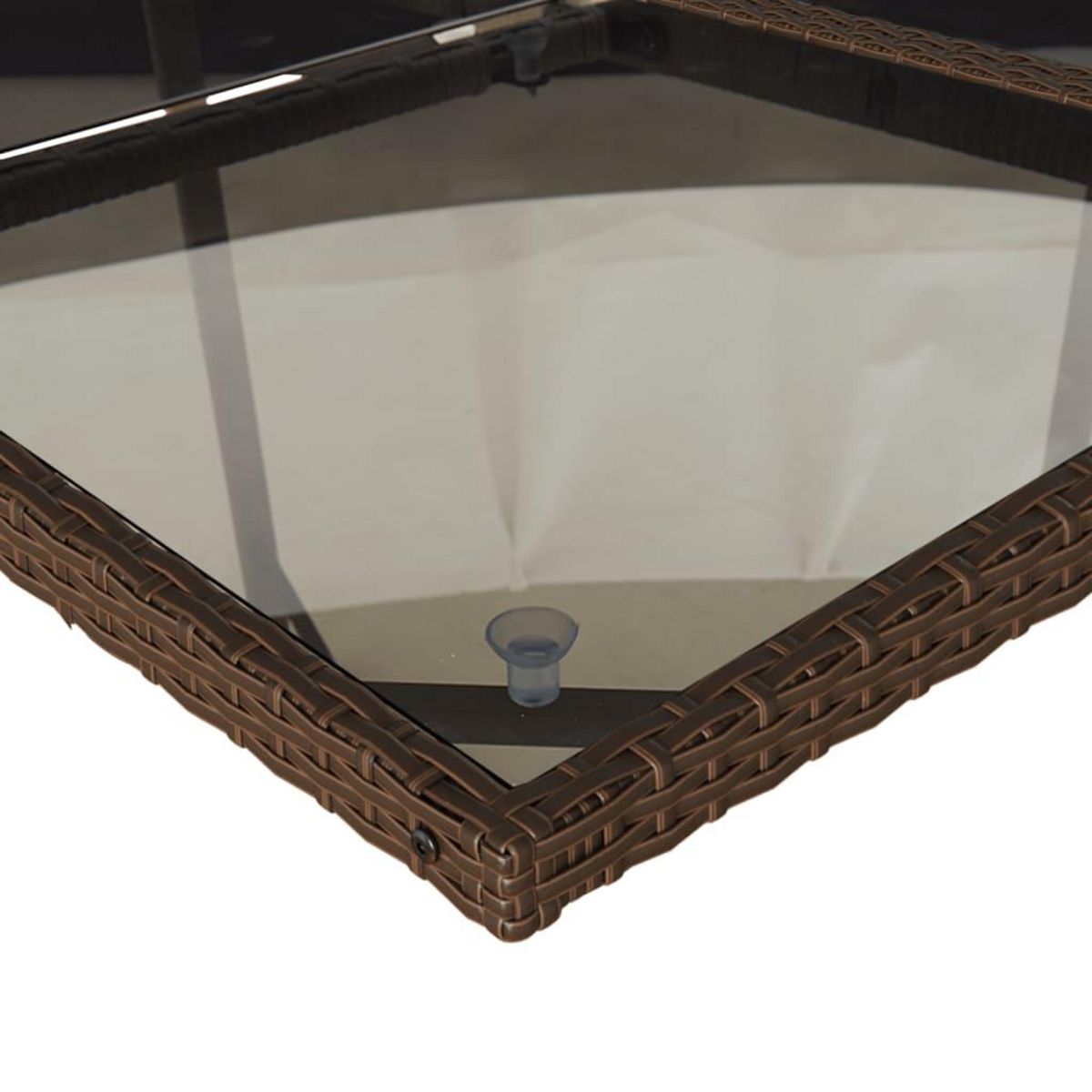 VIDAXL Ensemble a manger de jardin 5 pcs et coussins marron poly rotin