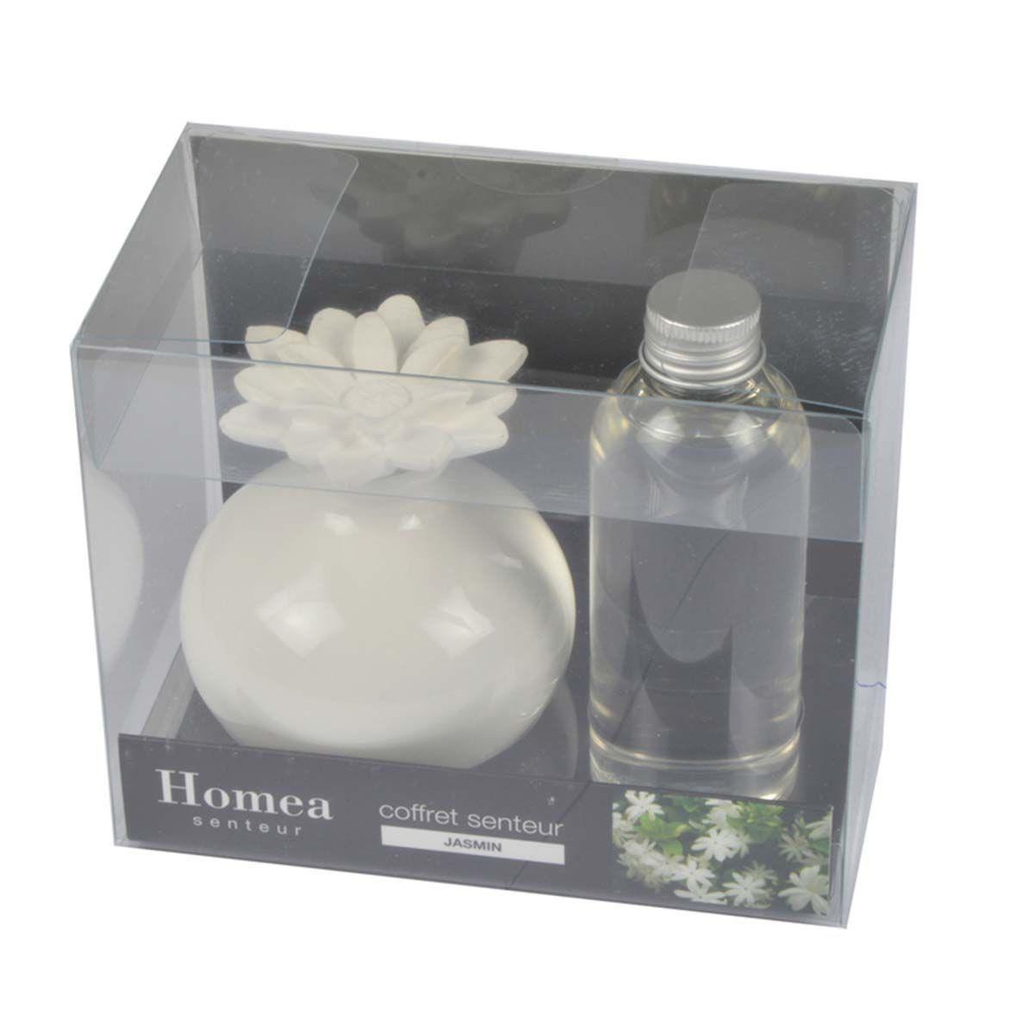 Voir la diapositive 2 : HOMEA Coffret senteur  essentiel  100ml jasmin