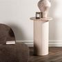 Voir la diapositive 3 : Paris Prix Table d'Appoint Design Nervuré  Bianca  65cm Naturel