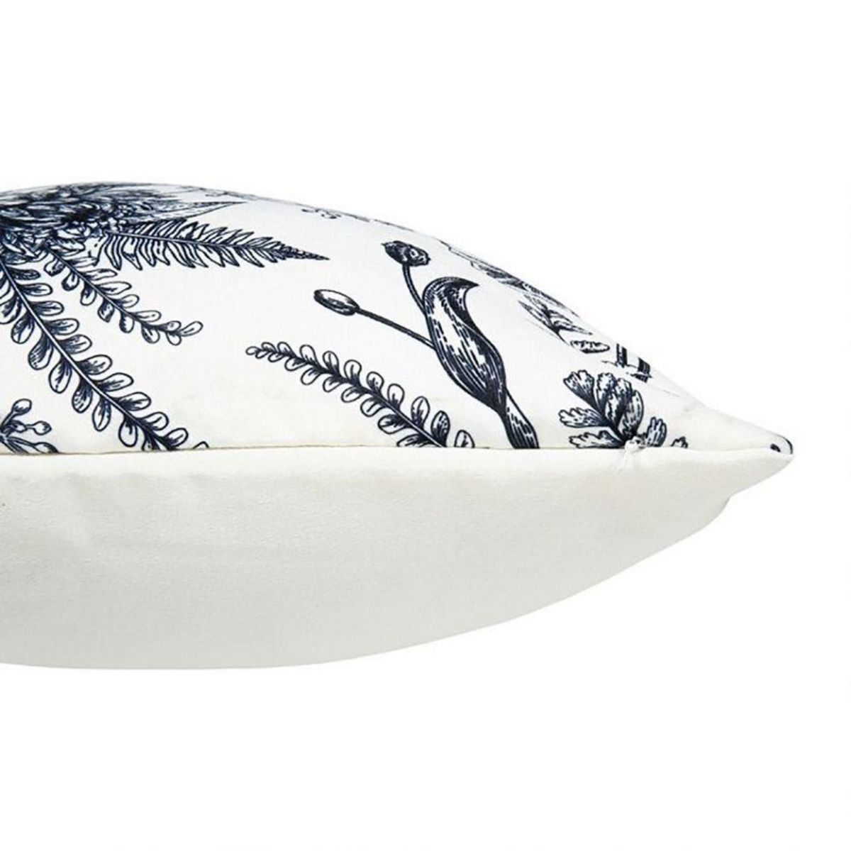 OSTARIA Housse de coussin 40x40 cm Flora noir blanc