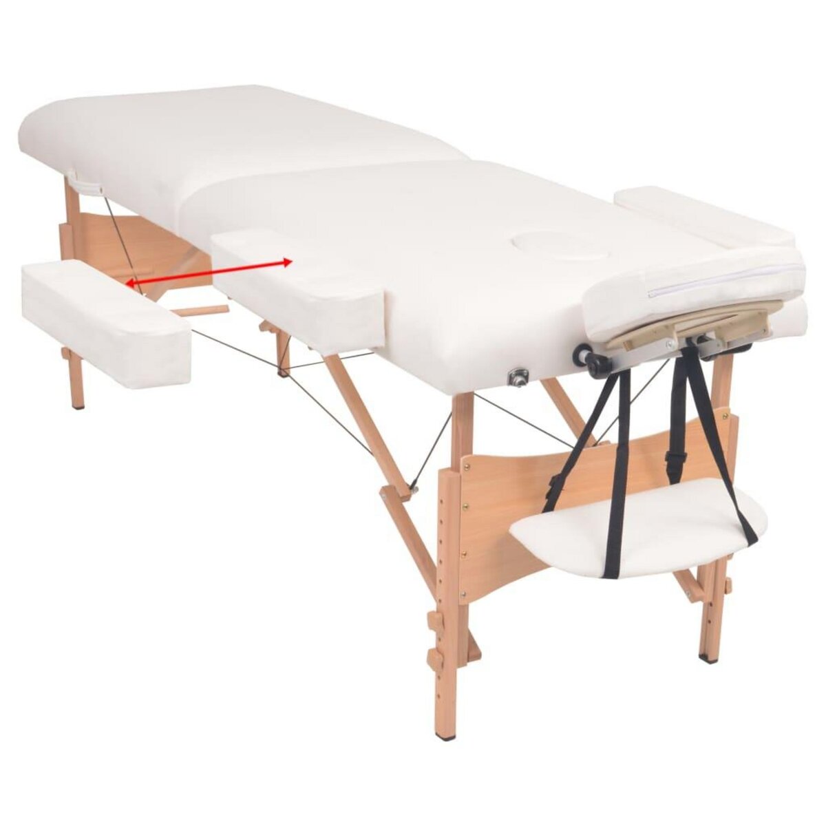 VIDAXL Table de massage pliable et tabouret 10 cm d'epaisseur Blanc