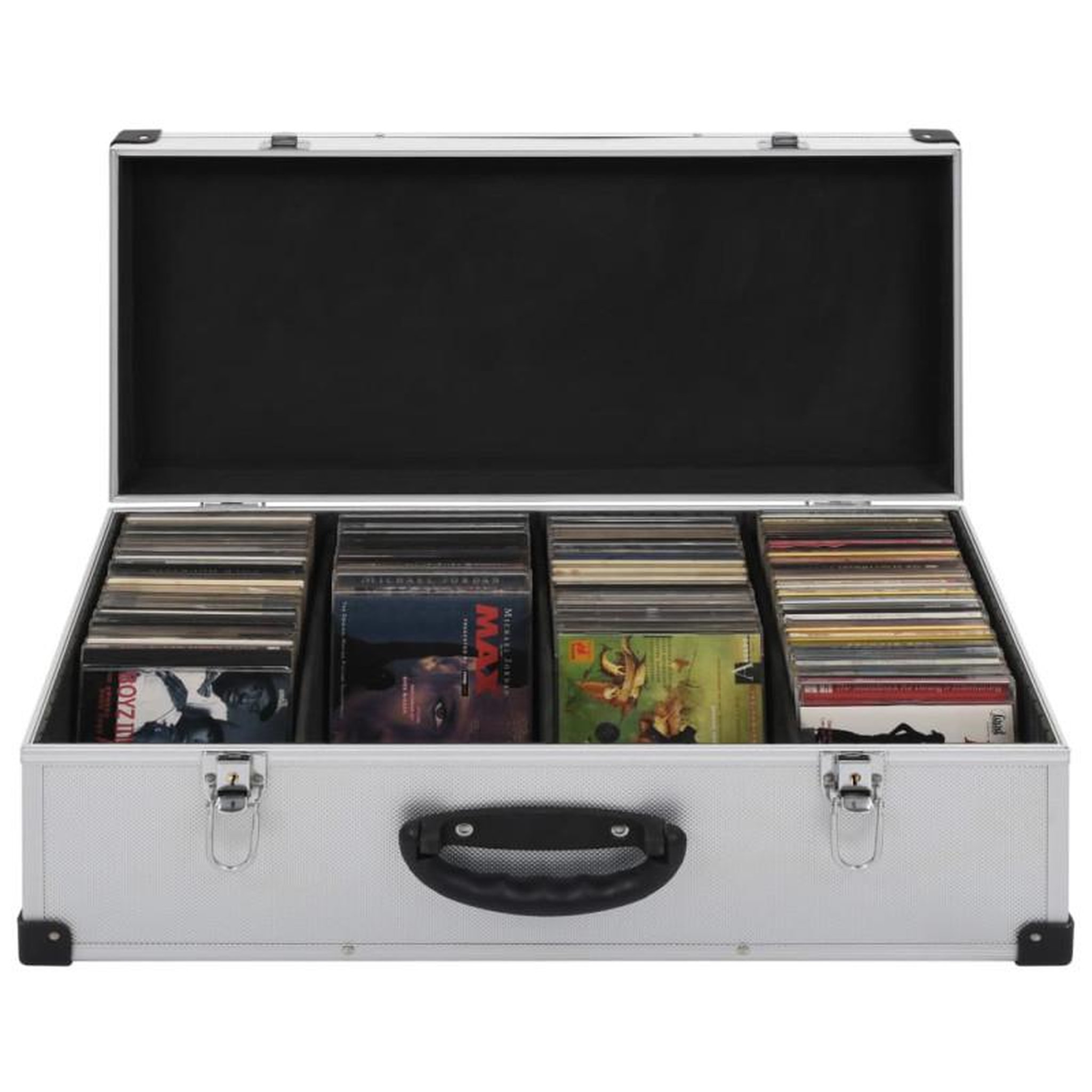 VIDAXL Étui de CD pour 80 CD Aluminium ABS Argenté