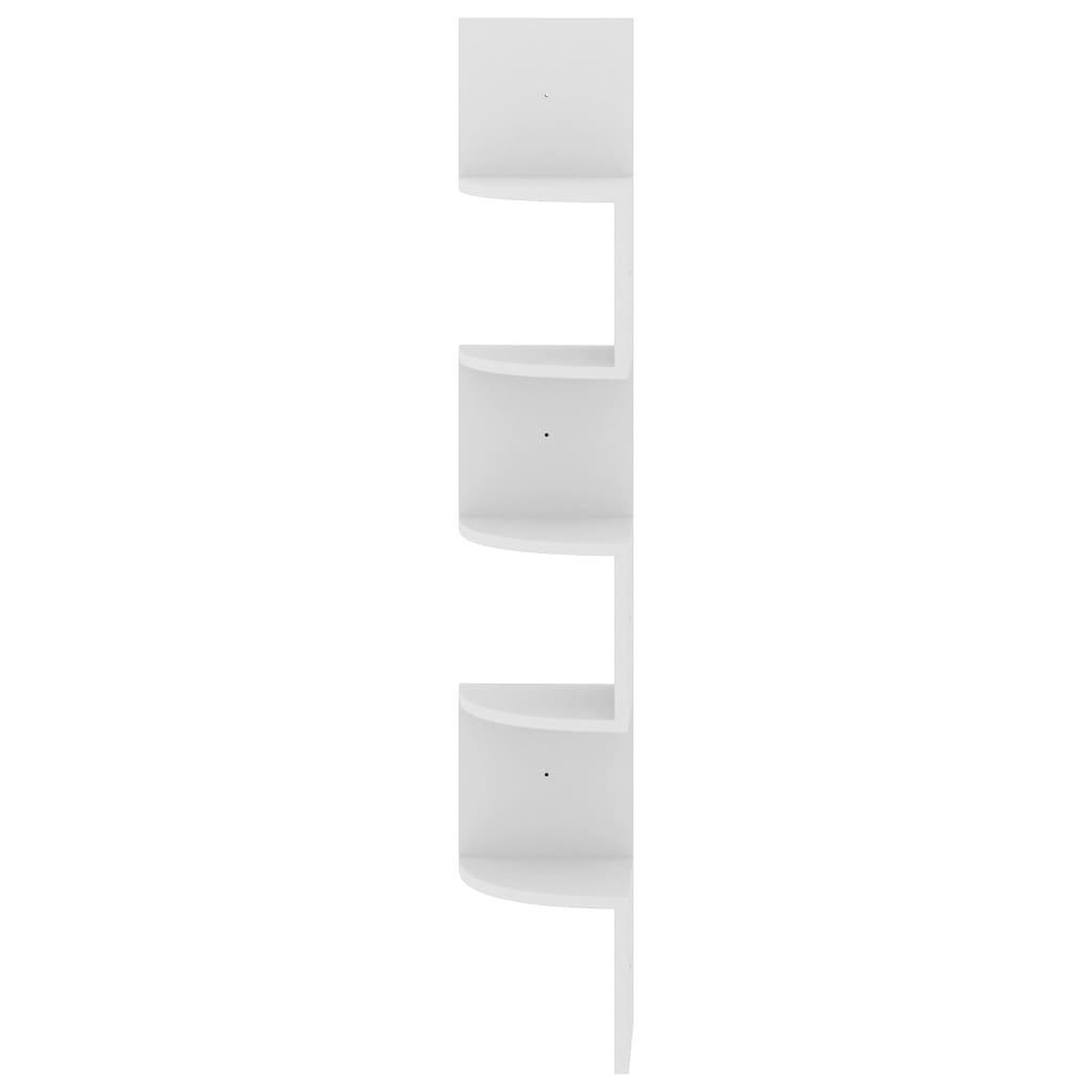 Voir la diapositive 5 : VIDAXL Etagere d'angle murale Blanc 19x19x123 cm Bois d'ingenierie
