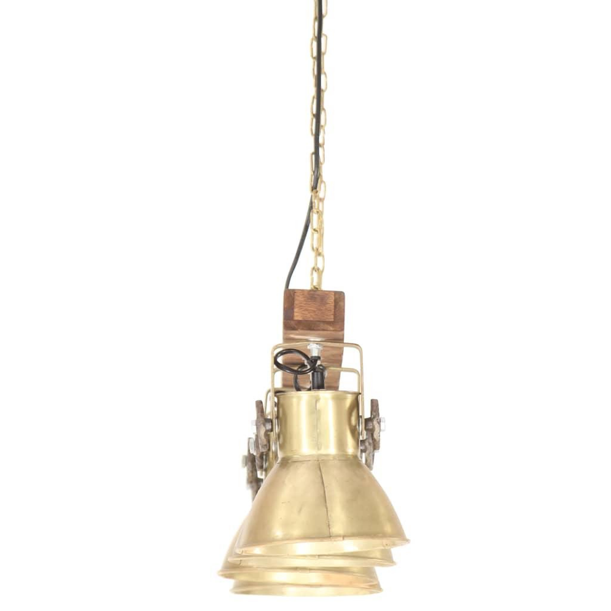 Voir la diapositive 5 : VIDAXL Plafonnier industriel Laiton E27 Bois de manguier
