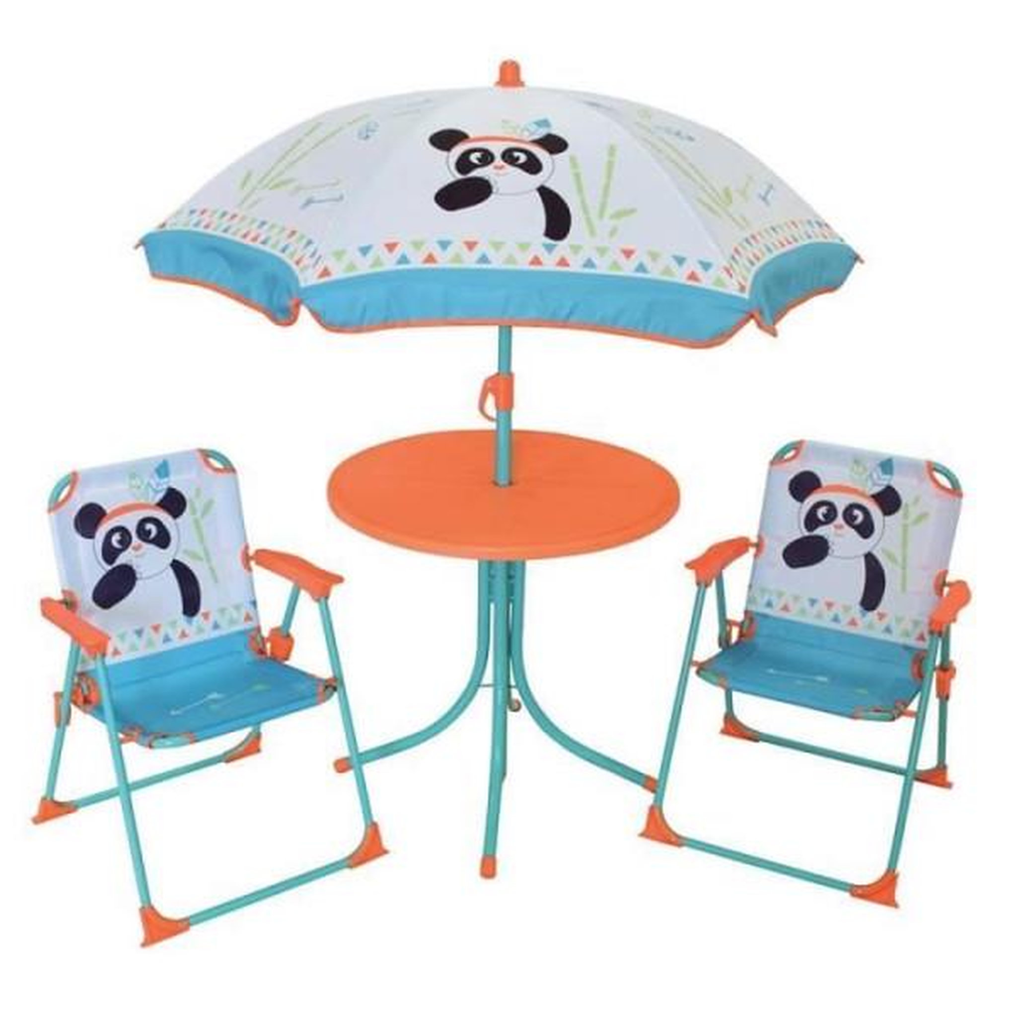 Voir la diapositive 2 : Fun House Fun house 713095 indian panda salon de jardin avec une table, 2 chaises pliables et un parasol pour enfant