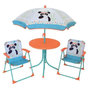 Voir la diapositive 2 : Fun House FUN HOUSE 713095 INDIAN PANDA Salon de jardin avec une table, 2 chaises pliables et un parasol pour enfant