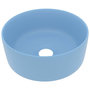 Voir la diapositive 2 : VIDAXL Lavabo rond de luxe Bleu clair mat 40x15 cm Ceramique