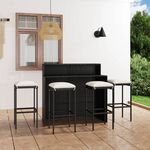 VIDAXL Ensemble de bar de jardin avec coussins 5 pcs Noir