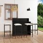 Voir la diapositive 1 : VIDAXL Ensemble de bar de jardin avec coussins 5 pcs Noir
