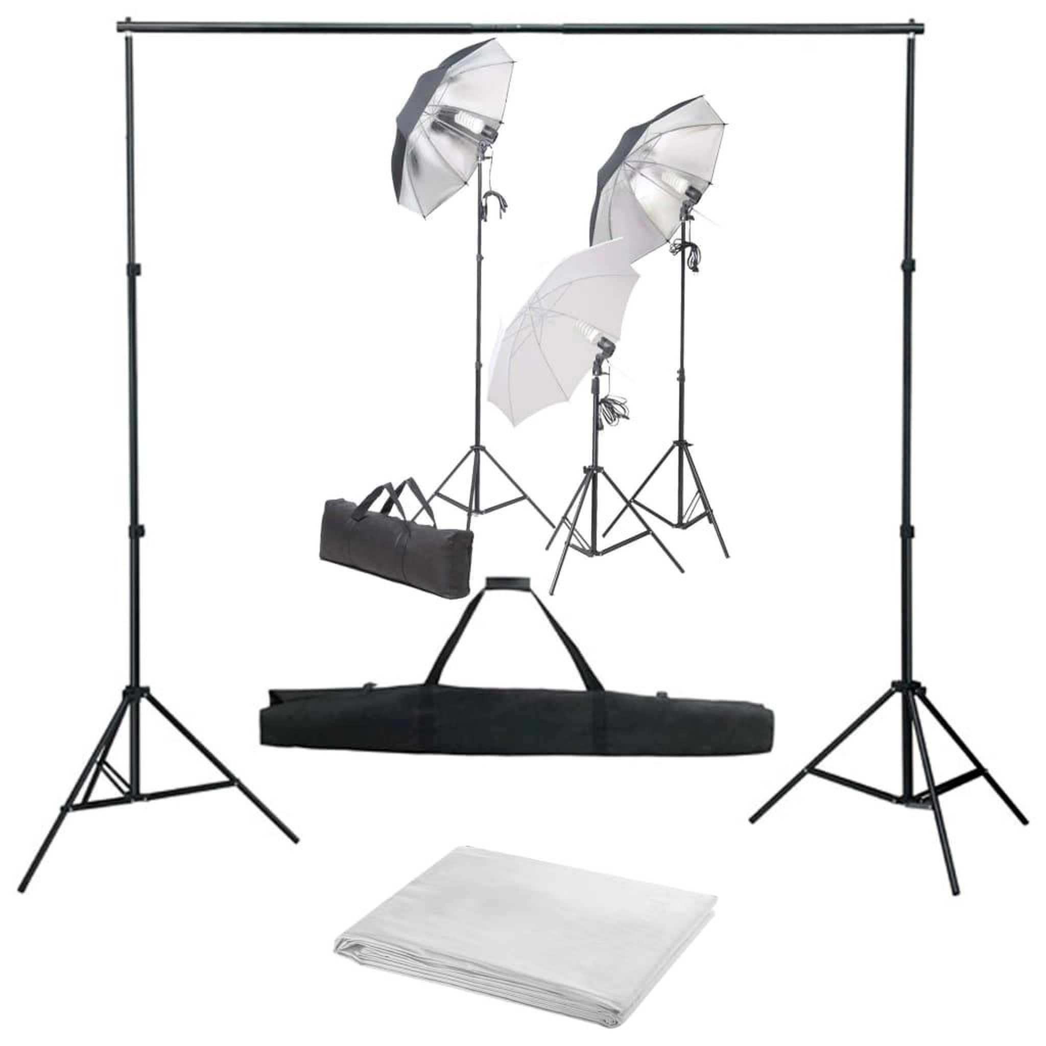 VIDAXL Kit de studio photo avec ensemble d'eclairage et toile de fond