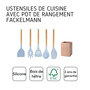 Voir la diapositive 4 : Fackelmann Set d'ustensiles de cuisine en bois avec pot de rangement 32 cm Fackelmann