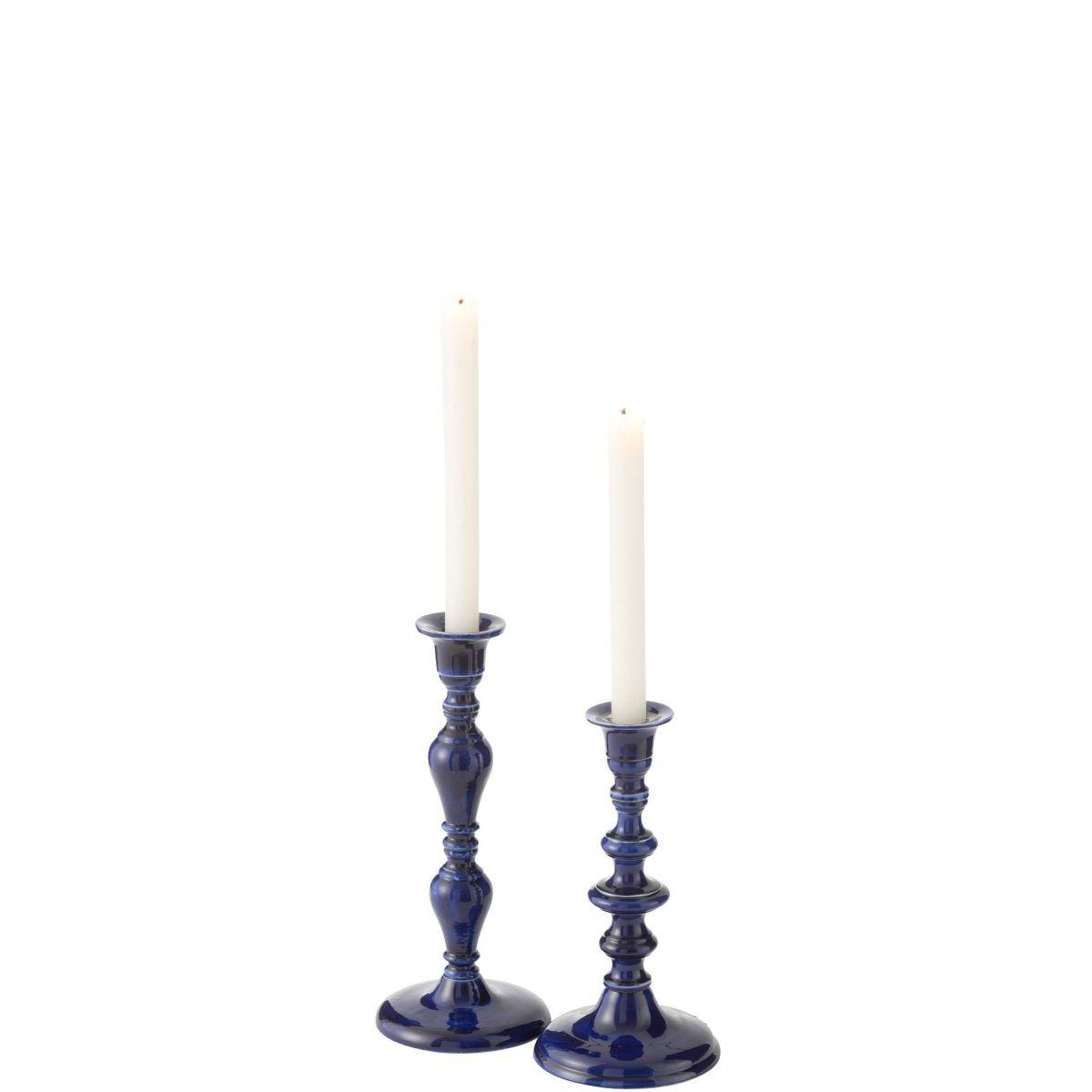 Voir la diapositive 4 : J-LINE Bougeoir design en métal  nag  20cm bleu