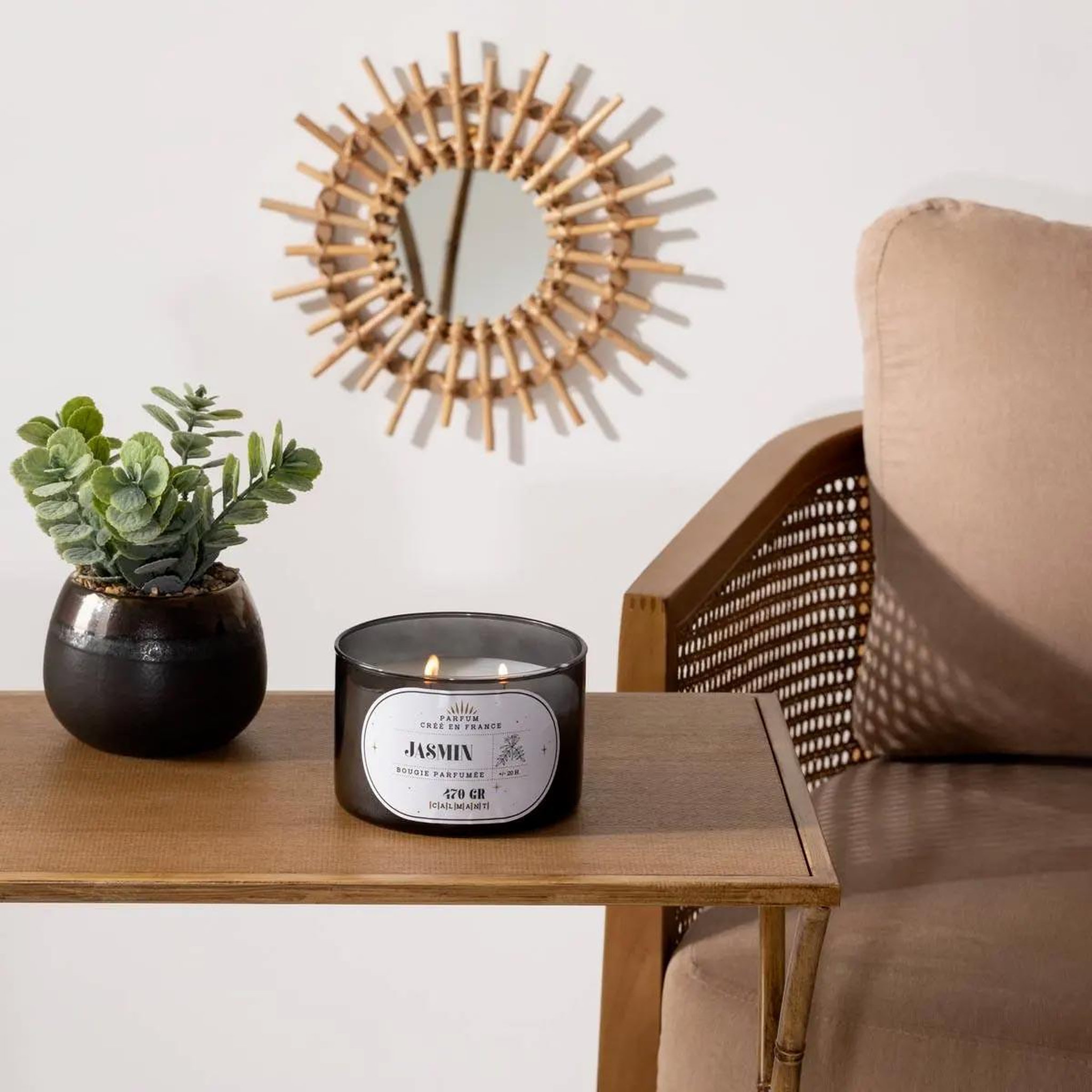 Voir la diapositive 2 : COMPTOIR DE LA BOUGIE Bougie parfumée en verre  snow  470g jasmin