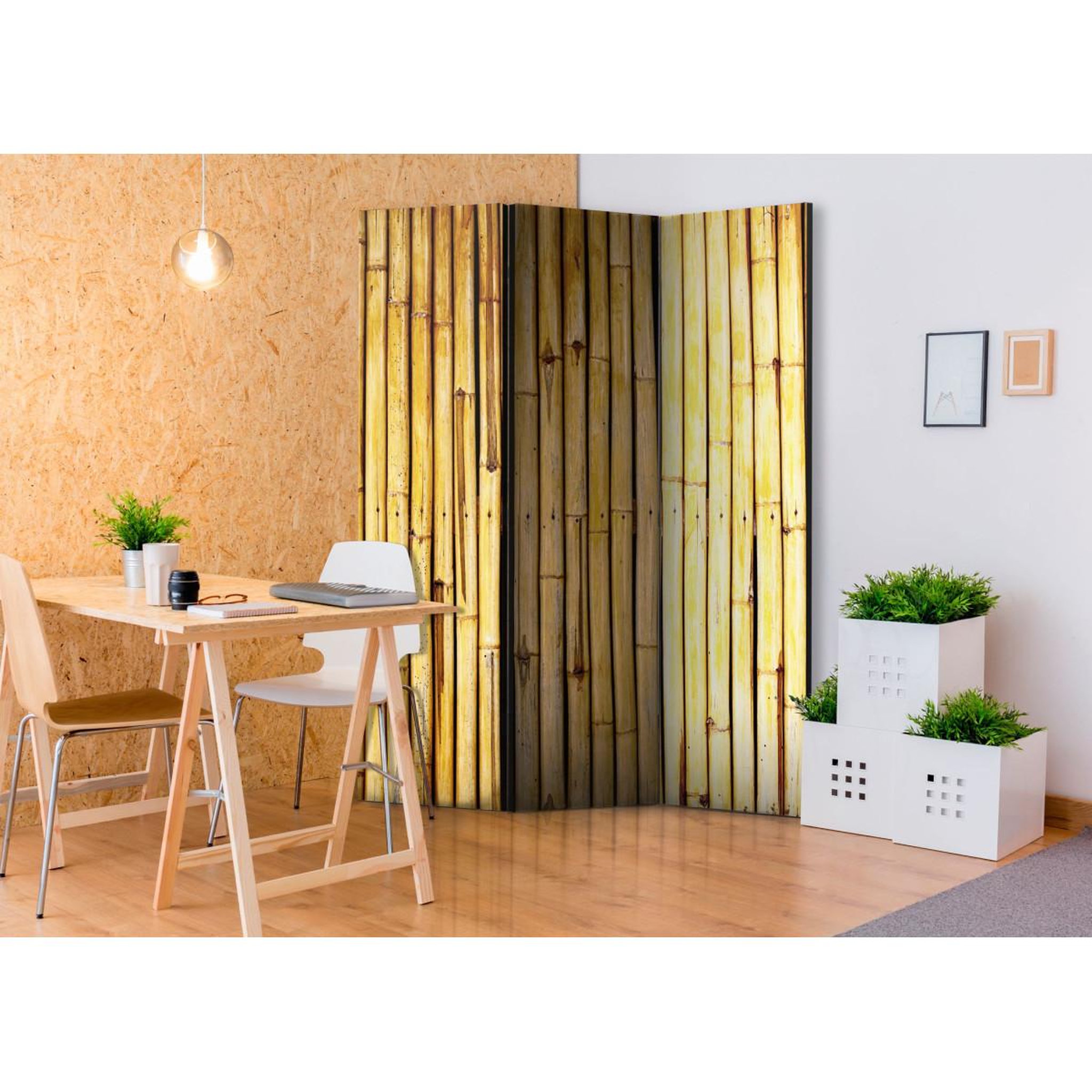 Voir la diapositive 2 : Paris Prix Paravent 3 volets  bamboo garden  135x172cm