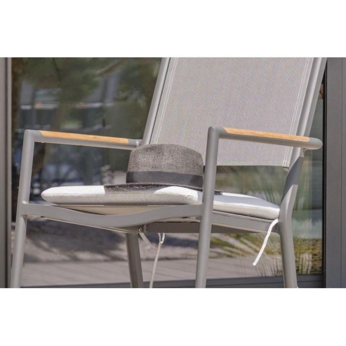 Paris Prix Fauteuil Rocking Chair de Jardin  Honfleur  95cm Gris Anthracite