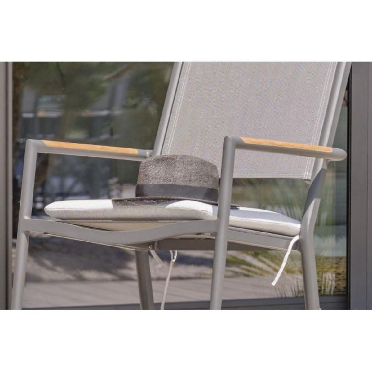 Paris Prix Fauteuil Rocking Chair de Jardin  Honfleur  95cm Gris Anthracite